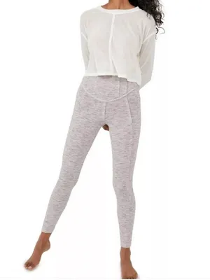 FREE PEOPLE FP MOVEMENT Hybrid Exposed Seam High‎ Rise Leggings Gray Size Small thumbnail 9