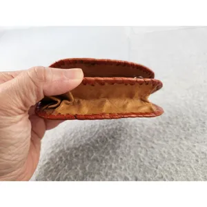 Vtg Handmade MANDALAY BURMA Leather Wallet Change Coin Purse Burmese‎ souvenir thumbnail 11