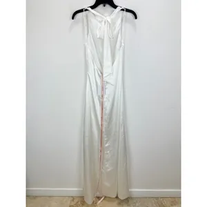 Lulus Concetta Ivory Satin Lace Halter Maxi Dress Wedding Bridal Small NWT thumbnail 14
