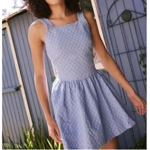 FREE PEOPLE Blue Free-Est Va Va Volume Mini Dress Feminine Open‎ Back thumbnail 2