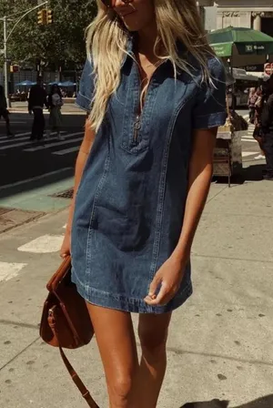 Reformation Loeb Denim Mini Dress thumbnail 1
