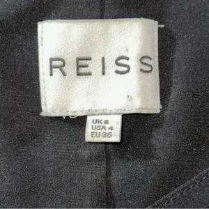 Reiss Women’s Size 4 Black Satin Sleeveless Asymmetrical Sheath Dress thumbnail 6