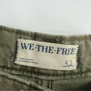 FREE PEOPLE We The‎ Free Palmer Cuffed Jeans Army green sz 32 thumbnail 5