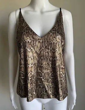 L’AGENCE Metallic Snakeskin Print Camisole Tank Top Size S NWT thumbnail 1