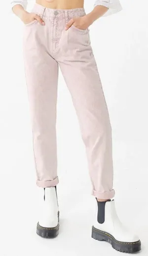 Urban Outfitters BDG Light Pink Acid Wash High-Waisted Denim Mom Jeans 26 thumbnail 3