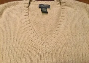 Vtg Banana Republic Women S/M Camel V-neck Sweater thumbnail 5