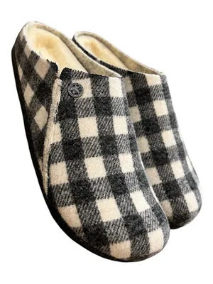 Birkenstock Zermatt Rivet Plaid Shearling Slippers EU 42 Women 11 Men 9 Narrow thumbnail 1