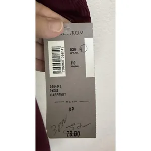 Match 8P Dress Cabernet Burgundy Corduroy Button Down Long Sleeve Vintage NEW thumbnail 6