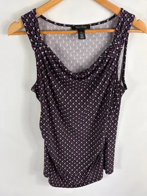 White House | Black Market Purple Gathered Side Scoop Neck Tank Size Medium thumbnail 1