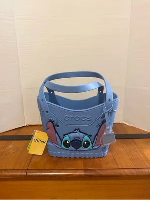 NWT CROCS Light Blue Stitch Small Tote Bag with Pink Ear Accents thumbnail 2