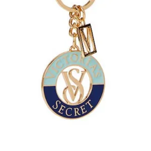 Victoria’s Secret VS Monagram Nautical Keychain Charm Gold Blue Aqua thumbnail 2