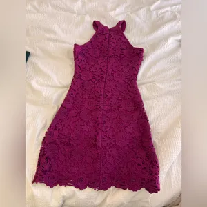 Lulus Magenta Lace Dress thumbnail 3