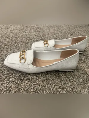 Women’s Franco Sarto Tiari Chain Square Toe Woven Loafer White Size 8 thumbnail 4