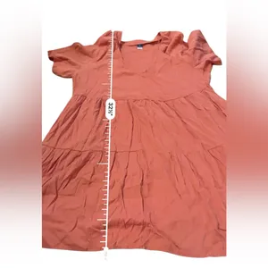 Old Navy NWT Mini Dress Women's Sz‎ Medium Amber Glow V Neck Tiered Short Sleeve thumbnail 10