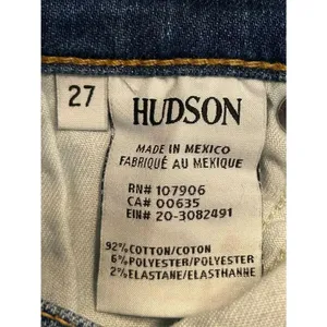 Hudson Harper High Rise Crop Flare Medium Wash Jeans Distressed Size 27 (8814) thumbnail 4