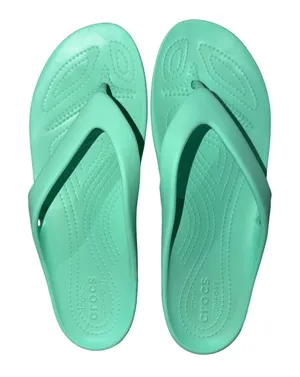 Crocs Iconic Comfort Flip Flops Mint Green Thong Sandals Women's Size 11 EUC‎ thumbnail 1