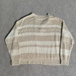 BKE Buckle Women’s Cream Striped Lace-Up V-Neck Knit Sweater - Size Small thumbnail 7