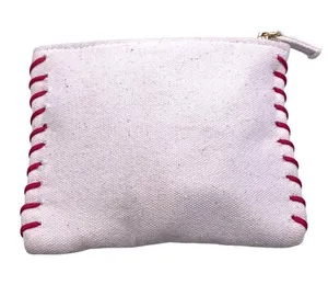 Chloé Parfum Canvas Coin Purse Makeup Case Gold Charm Red Stitching Chic Travel thumbnail 3