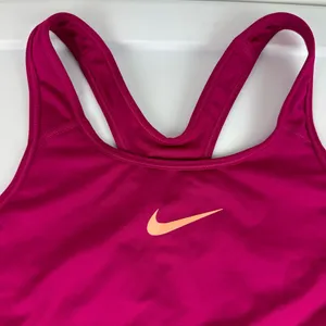 Nike Dri Fit Sports Bra Magenta Pink Sz Large Nike Swoosh Activewear thumbnail 4
