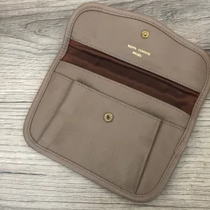 Mundi Leather Small Coin Wallet Clutch Pouch Taupe Brown thumbnail 4