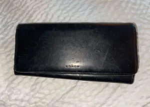 Coach Classic Black Leather Wallet thumbnail 1