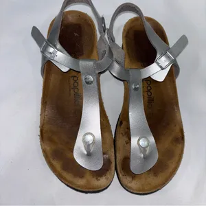 Papillio Women's Ashley Ankle Strap Thong Sandal in metallic silver thumbnail 5