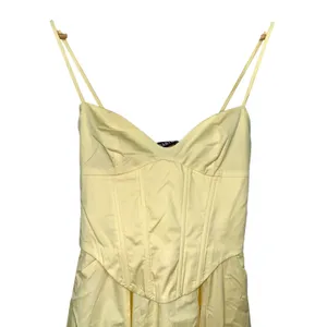NWT Babyboo Mariella Lemon Yellow Lace Up Corset Fit & Flare Midi Dress Size XS thumbnail 9