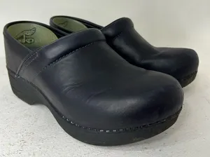 Dansko Black Leather Clogs thumbnail 1