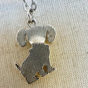 Silver tone dog pendant necklace thumbnail 3