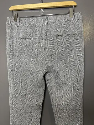 Ann Taylor Pants Womens 2 Gray Herringbone Straight Leg Tweed Dress Slacks Work thumbnail 7