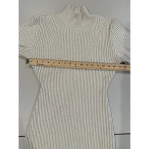 H&M Sweater Dress Small Beige Minimalist Capsule Stretch Wool Coastal Cottage thumbnail 6