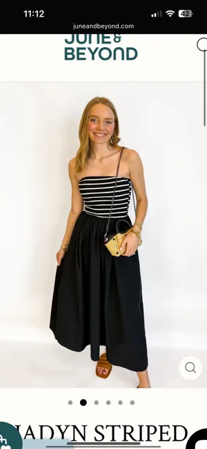 strapless striped dress! Black Size M thumbnail 2