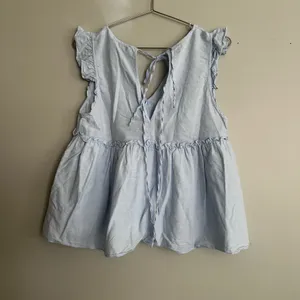 Zara trf Collection Cotton Babydoll Flutter Sleeve Top thumbnail 4