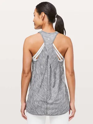 Lululemon Essential Tank Top gray print activewear yoga Pilates gym training 6 thumbnail 2