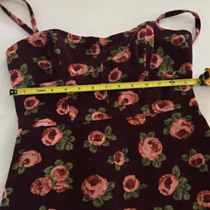 Urban Outfitters Red Rose Corduroy Velour Bustier Mini Dress EUC thumbnail 6