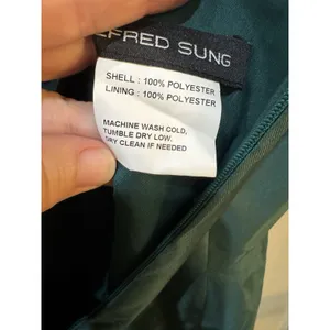 $257 Alfred Sung Hunter Green Shantung One Shoulder Pleated Gown Size 20 R1 D827 thumbnail 8