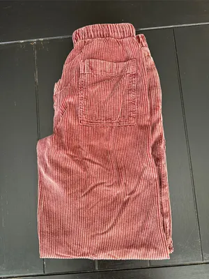 American Eagle Outfitters Wide-Leg Corduroy Pants in Dusty Rose thumbnail 4