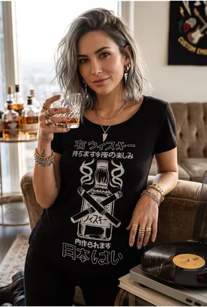 Rare: Daydreamer x UO Urban Outfitters ☺︎︎ Japanese Whiskey Tee ☺︎︎ Black Small thumbnail 1