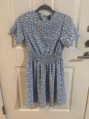 Shein Blue Floral Dress thumbnail 1