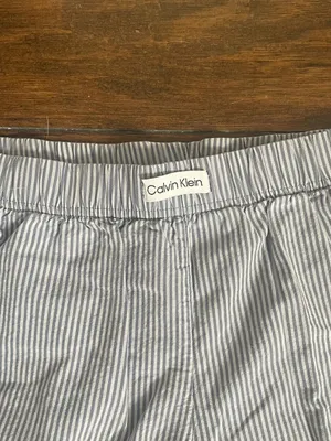 Calvin Klein blue and white striped pajama pants thumbnail 2