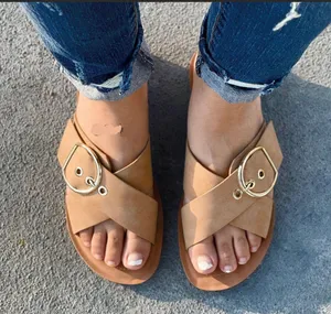 Nude/Natural Criss Cross Adjustable Buckle Sandal thumbnail 4