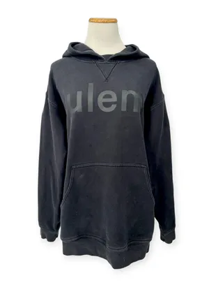 Lululemon | 10 | All Yours Hoodie *Graphic Black on Black Logo Sweatshirt W3DLTS thumbnail 4