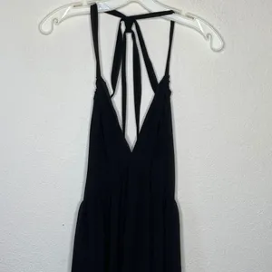 H&M Black Halter Maxi Dress thumbnail 3