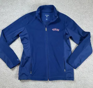 Texas Rangers Womens L Fleece Full Zip Jacket Embroidered MLB Baseball Antigua thumbnail 1
