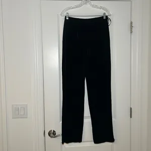 Studio JPR Womens Black Velvet Straight Leg Trousers Size M Dress Pants thumbnail 4