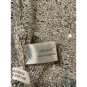 Boston Proper Open‑Knit Sequin Wrap Size M Beige Champagne Lightweight Layer thumbnail 6