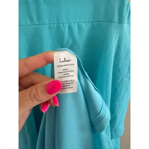 Lulus Tier and Now Blue Tie-Back Tiered Maxi Dress Size Large NWT Wedding Formal thumbnail 9