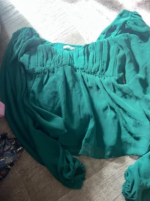 Abercrombie Women's green Long-Sleeve Peasant Blouse thumbnail 5