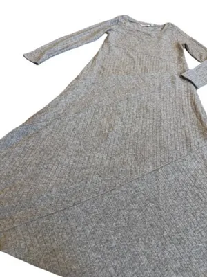 Soft Surroundings Beige Ribbed Knit Sweater Dress Long Sleeve Midi Medium Womens thumbnail 8