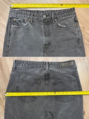 GRLFRND Mica High Rise Straight Jeans 28 Lights Off Distressed Black $248 thumbnail 6